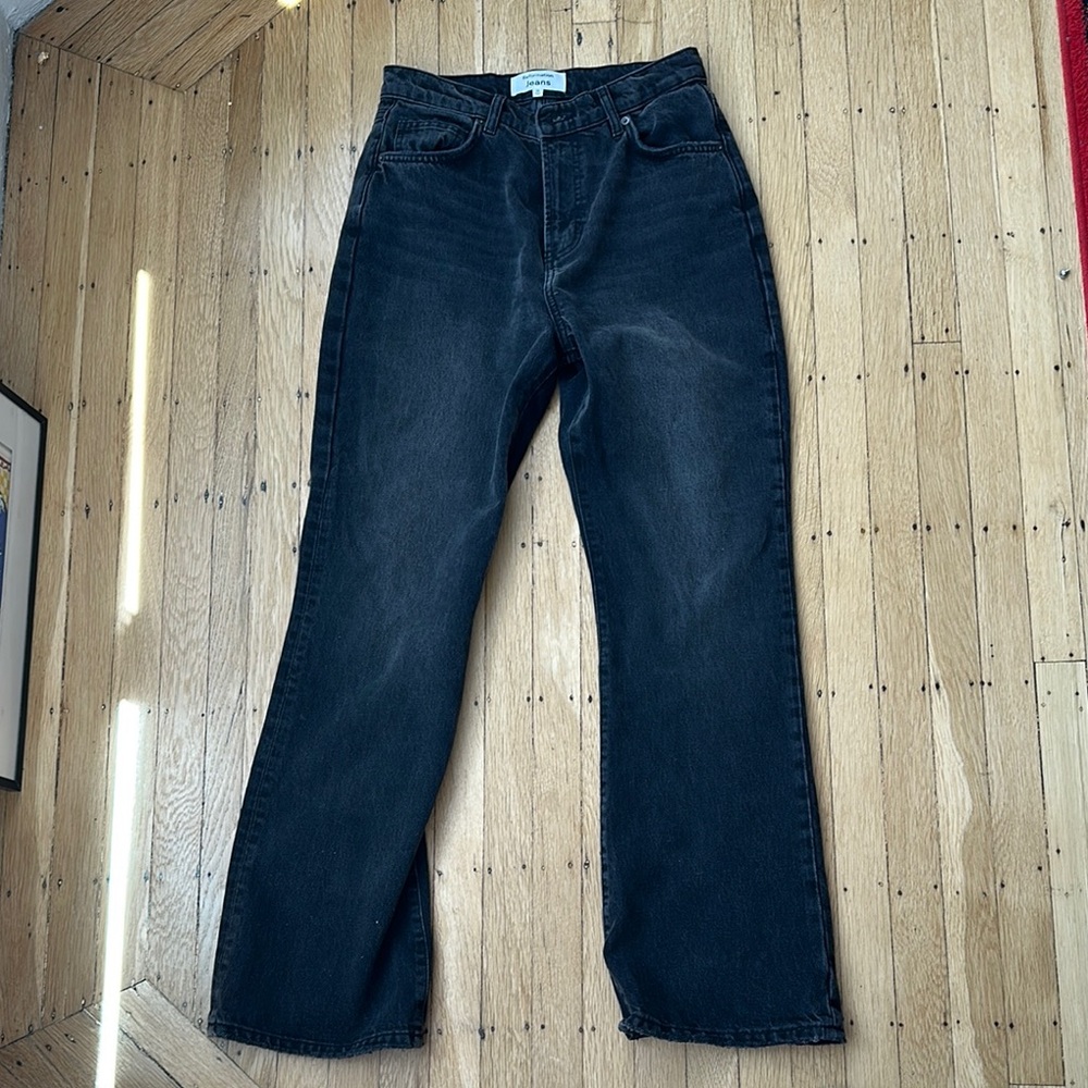 Reformation Black Straight Leg Jeans